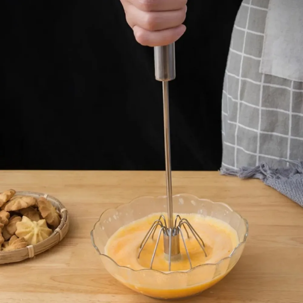 Semi-Automatic Stainless Steel Egg Beater - Image 6