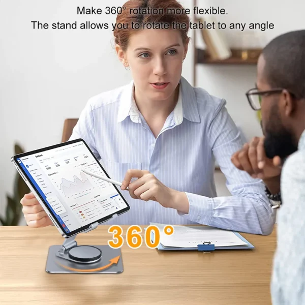 360° Rotating Tablet Stand for iPad Pro and More - Image 6
