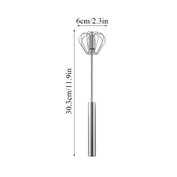 Semi-Automatic Stainless Steel Egg Beater - Image 3