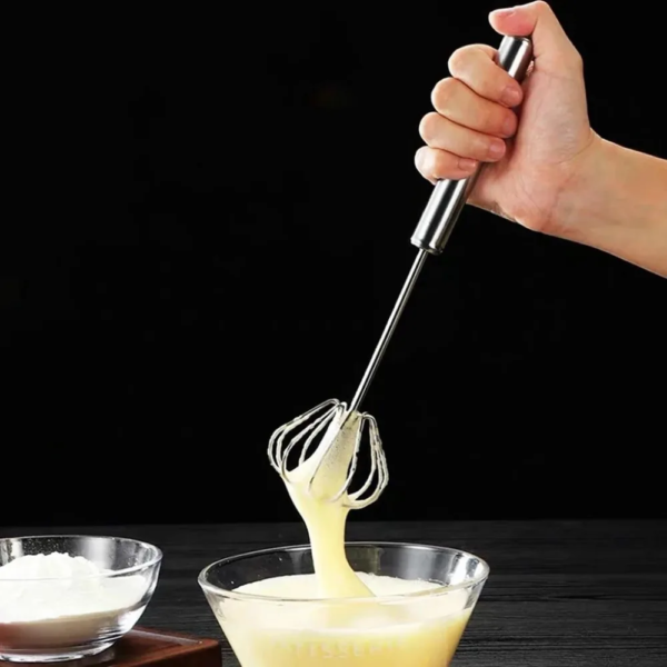 Semi-Automatic Stainless Steel Egg Beater - Image 5